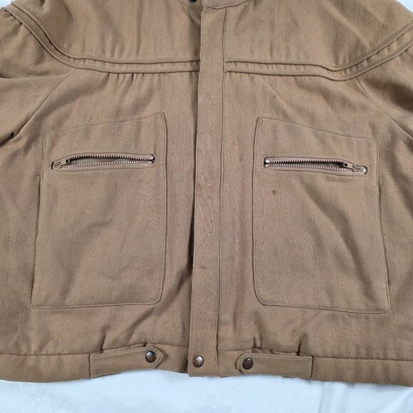 Vintage Hill & Archer Mens XL Tan Full Zip Jacket Pockets Casual Outdoors - Picture 3 of 10